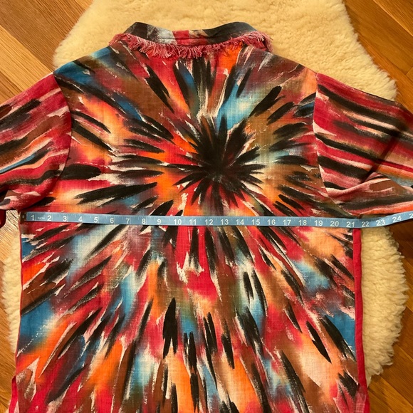 Dilemma organic cotton colorful open front fringe jacket - Picture 14 of 14